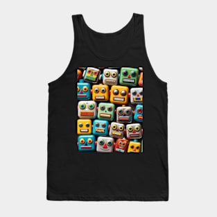 Robot Head Pattern Tank Top